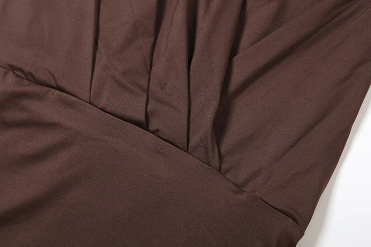 Nibber Cross Deep V-Neck Dress Women Full Sleeve Stretch Solid Midnight Street Clubwear Party Autumn Trend Elegant Mini Bodycon