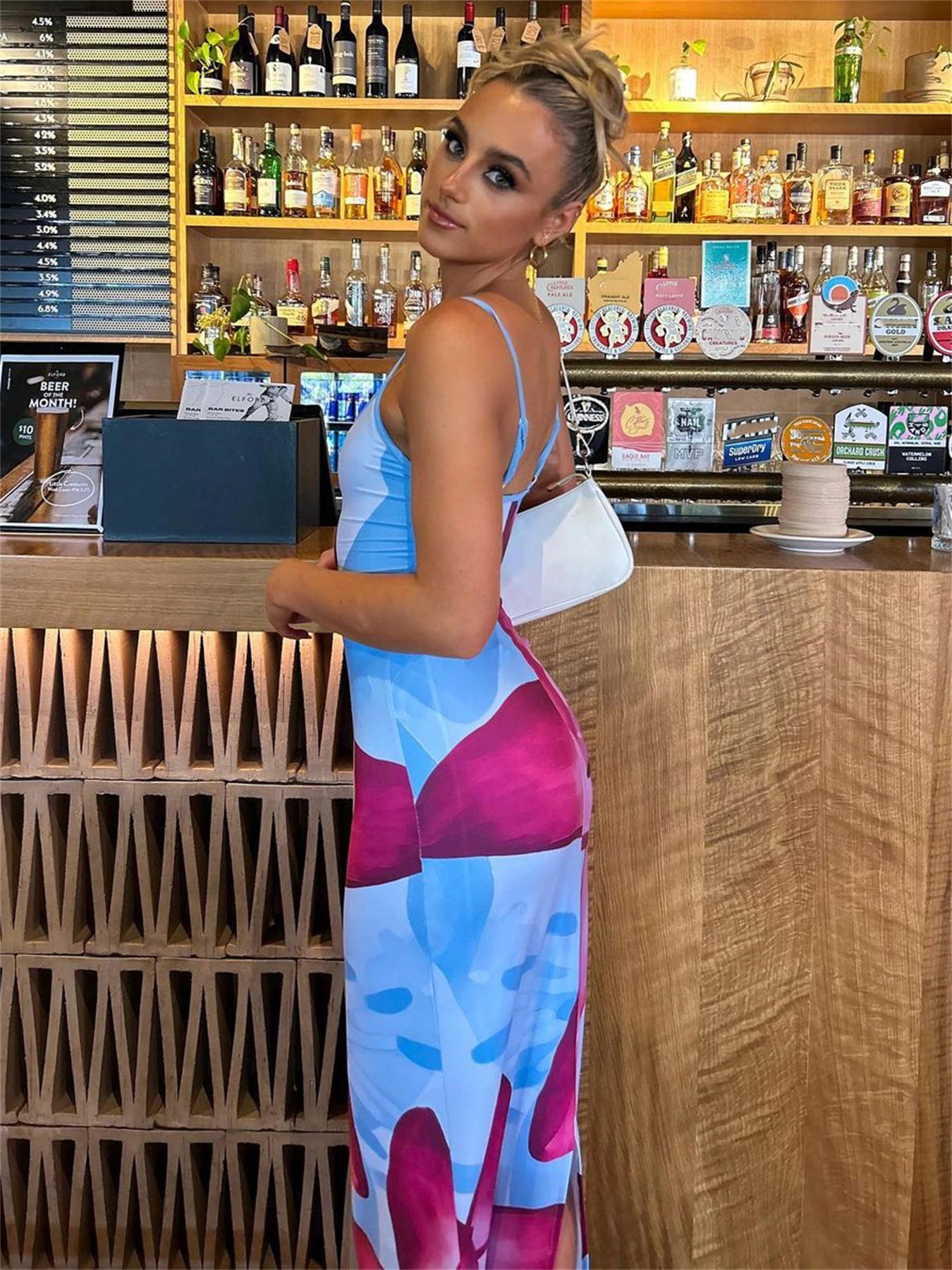 Tossy Spaghetti Strap Lily Floral Slip Dress Summer Casual Printed Maxi Dresses Backless