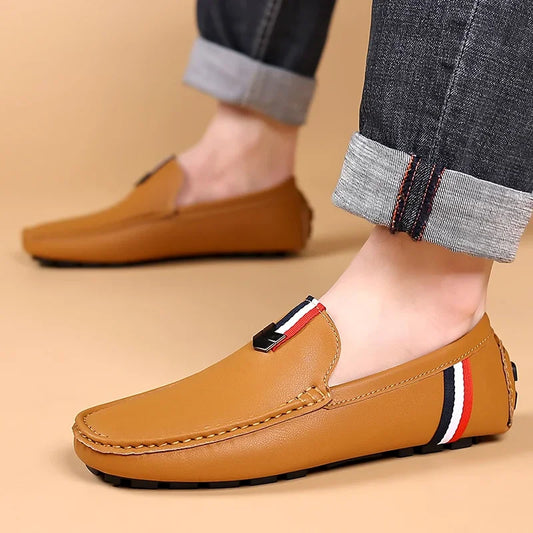 Casual Men Loafers Shoes Business Office Shoes Leather Shoe Formal Shoes Casual Driving Shoes Slip on Wear-Resistant Footwear