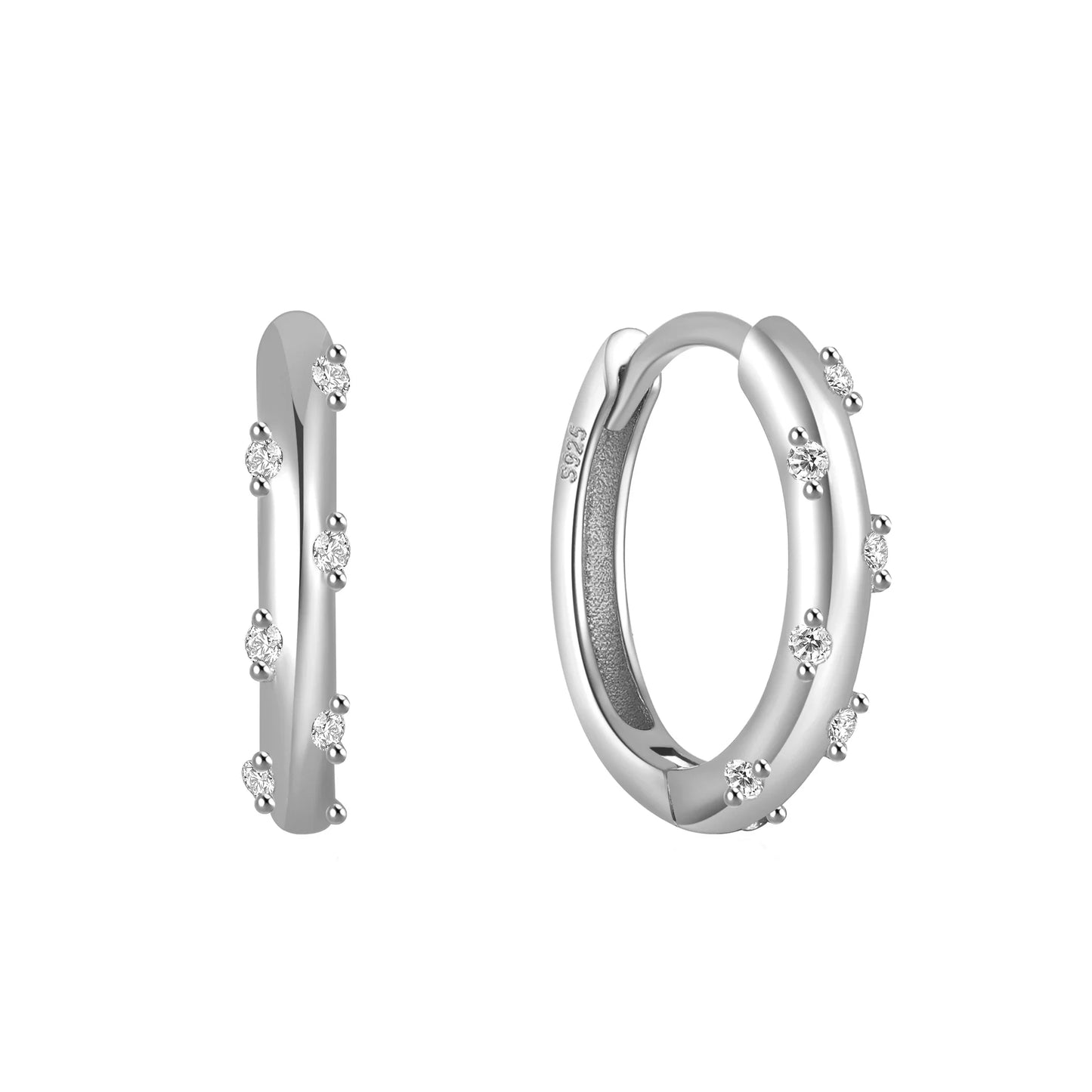 CANNER Ins Star Anise 925 Sterling Silver  Earring For Women Hoop Earrings Crystal Fine Jewelry Glossy 18K Gold Mom Gift Trend