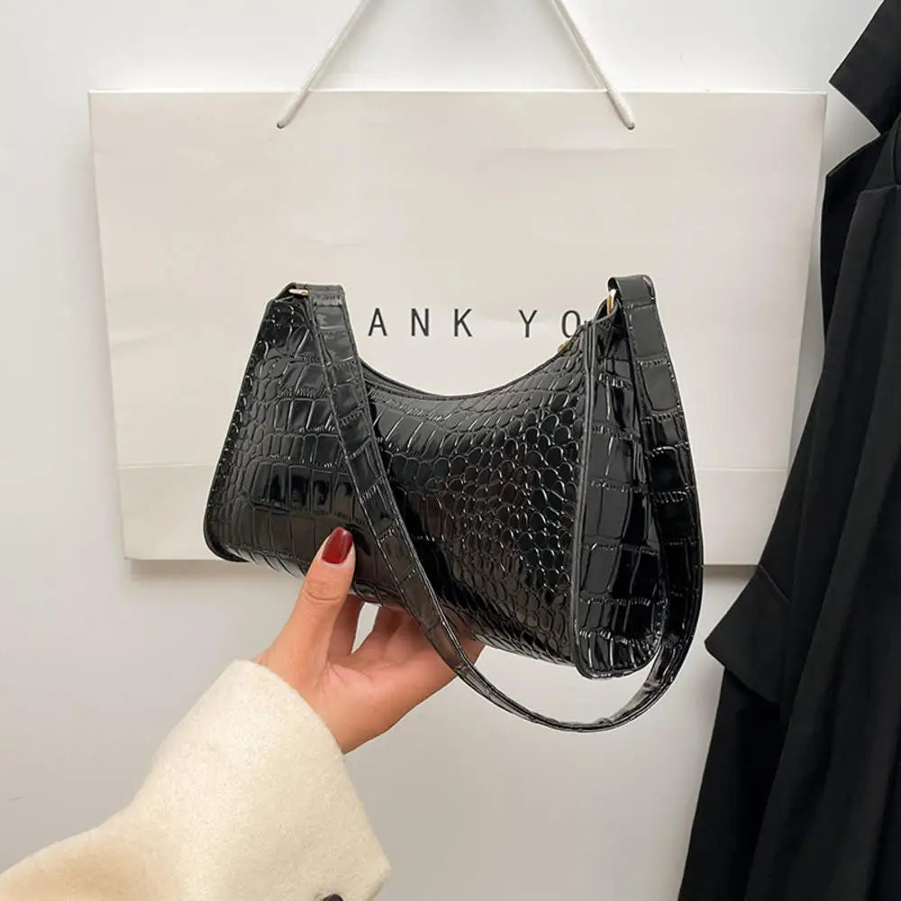 Black Trendy Women Shoulder Bag Fashion Pu Handbags Crossbody Bags Small