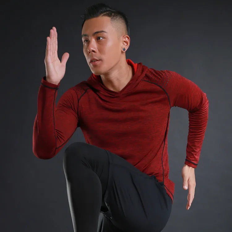 Men Hoodies Summer Running Fitness Casual Hooded Quick Dry Sweatshirts