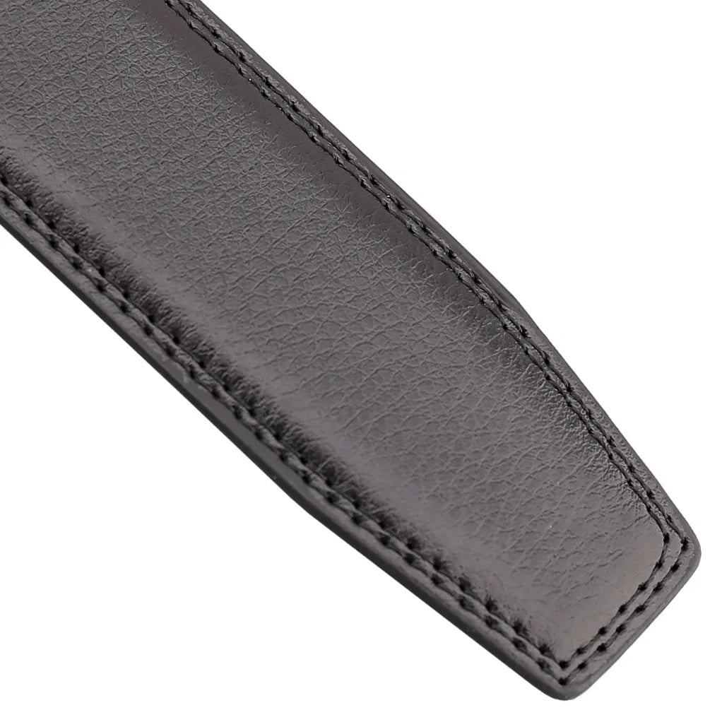 Fashion Automatic Buckle Cowskin Male Belt Men's Leather Belts Luxury Designer Black Brown 3.5cm Plus Size 130 140 150 160 170cm