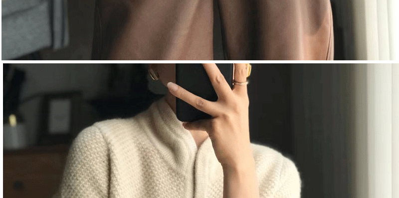 Autumn Winter Thickened 100% Cashmere Wool Cardigan Women Stand Neck