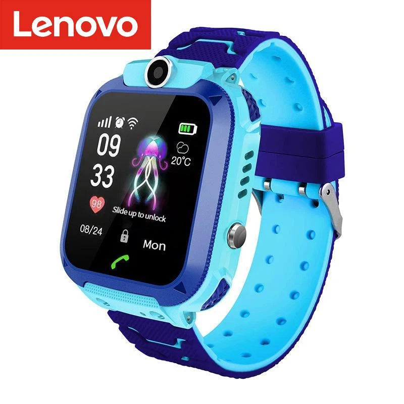 Lenovo Smart Watch Kids 4G Sim Card 2G Internet SOS Tracker Call Phone Voice Chat Photo Children Smartwatch Camera Boy Girl Gift