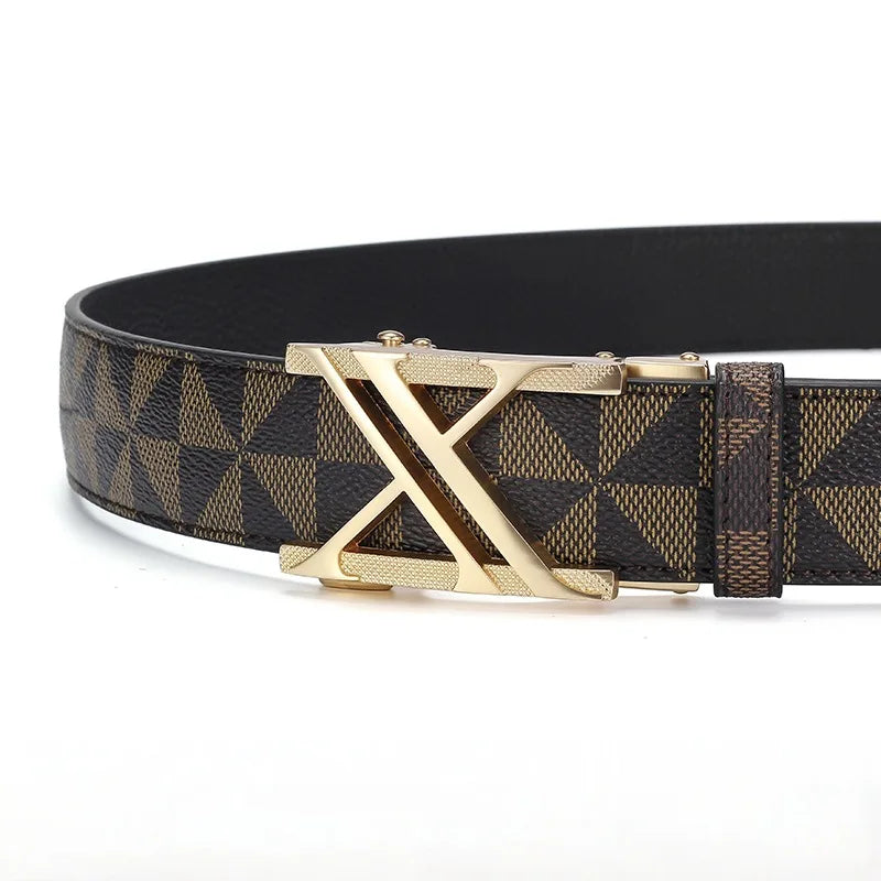 Cowhide and leather men's belt, fashionable casual luxury brand jeans belt, multifunctional design men's belt