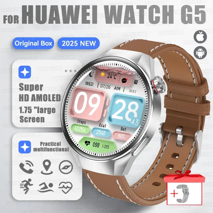 2025New Originl Watch G5 PlUS Smart Watch Men 466*466 HD AMOLED Screen GPS track Heart Rate Bluetooth Call Waterproof SmartWatch