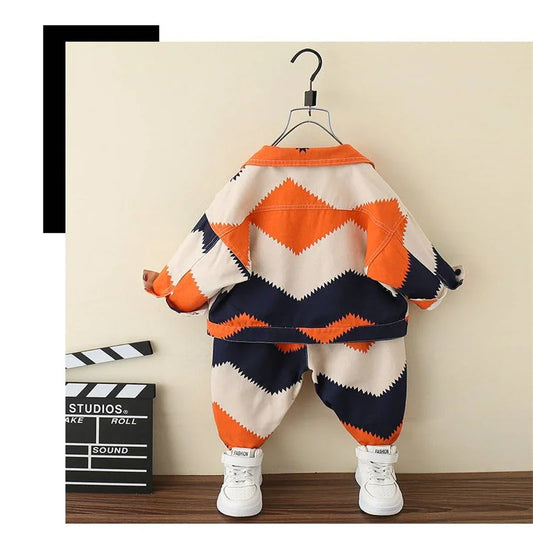 Baby boy clothes Camouflage wind cotton 2cps suit in spring and autumn, two colors are suitable for boys' leisure sports style.