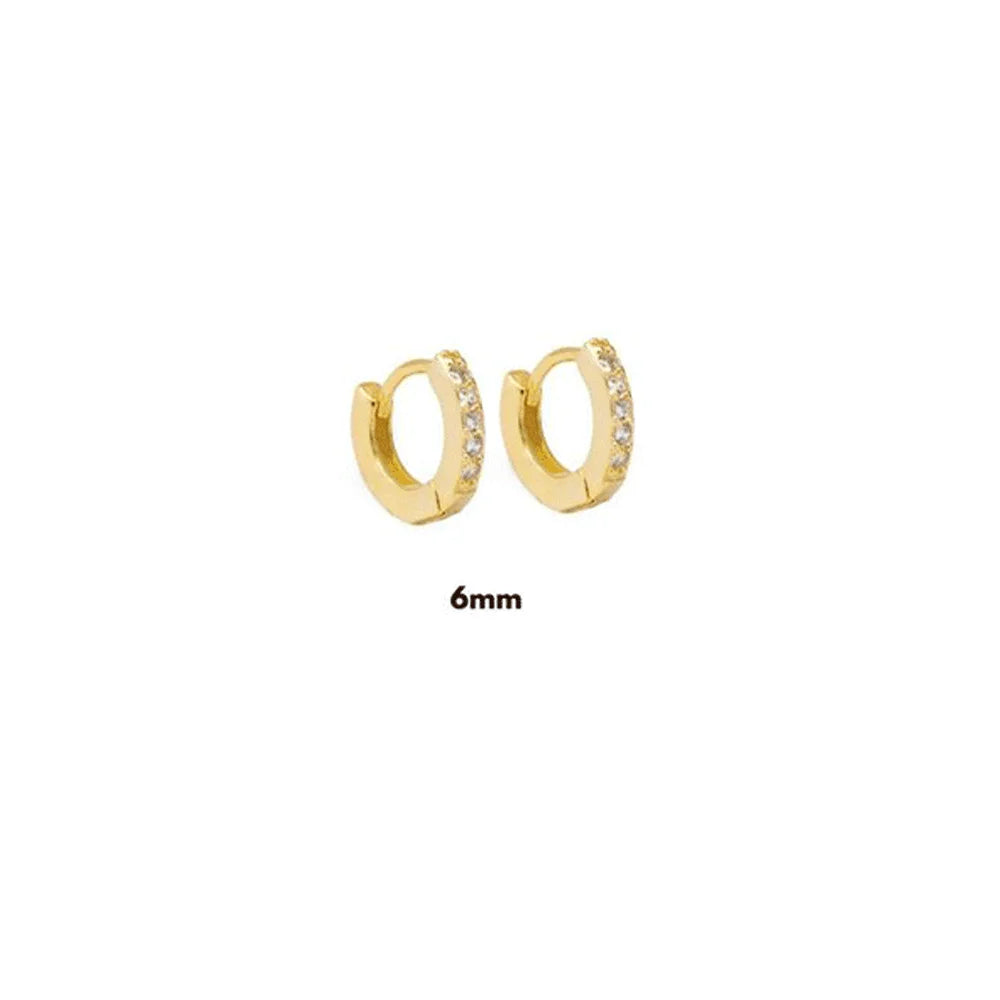 ANDYWEN 925 Sterling Silver Gold Zircon CZ 5mm 6mm 7mm 8mm To 13mm Huggies Hoops Piercing Pendiente Clips Luxury Fine Jewelry
