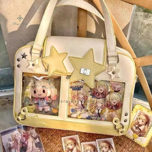 Y2K Trendy Star Ita Bag Lolita Girl Transparent Pocket Fashion Crossbody Bag Women