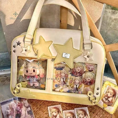 Y2K Trendy Star Ita Bag Lolita Girl Transparent Pocket Fashion Crossbody Bag Women