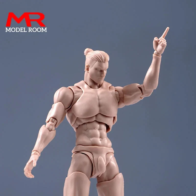 Third Part 1/12 Scale Super Flexible Male Joint Body 16.5cm Soldier Muscle Strong Articulated Action Figure Body Doll