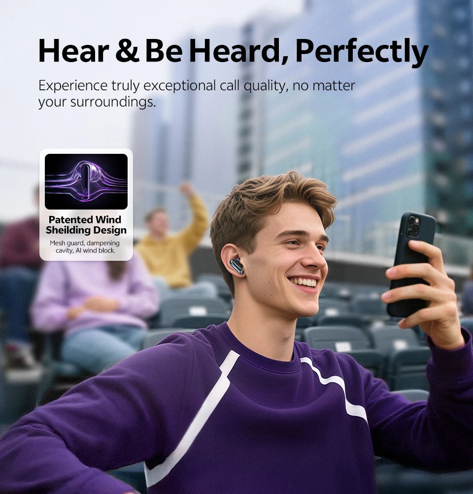 QCY HT18 MeloBuds N70 Wireless Earbuds Bluetooth 6.0 Hi-Res LDAC Earphones Adaptive ANC Dual-driver Headsets in-Ear Detection