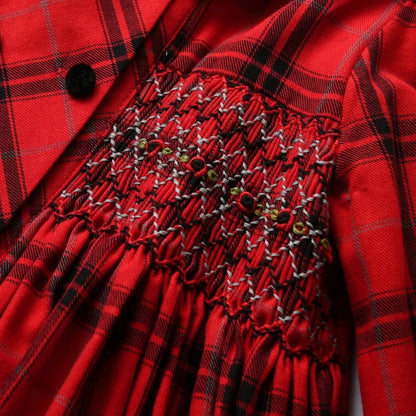 Kids Spanish Dress Girls Hand Made Smocking Red Dress Baby Smocked