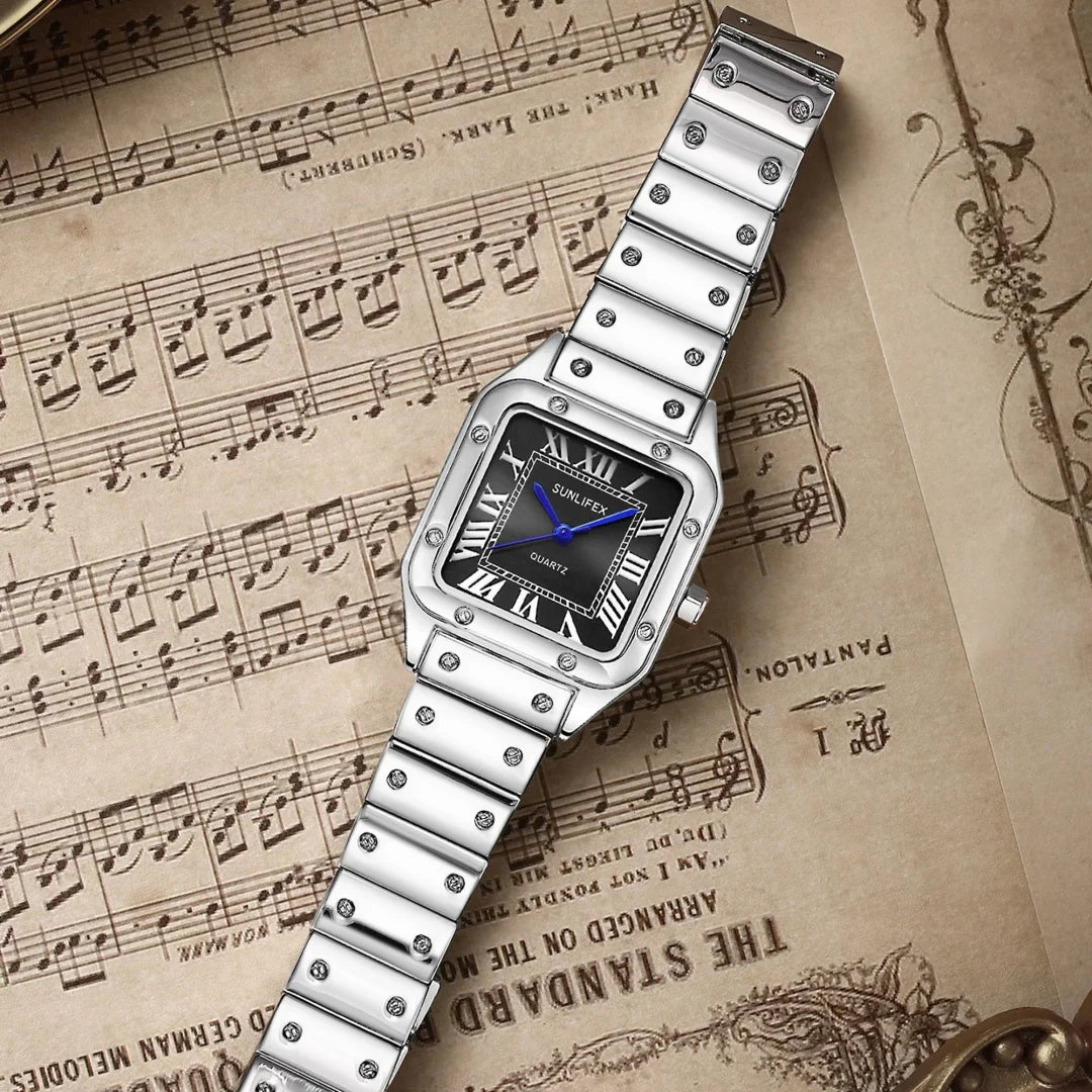 Square Women Watches Ladies Quartz Watch Female Wristwatch Stainless Steel Bamboo Strap Casual Lady Clock Watch Relogio Feminino