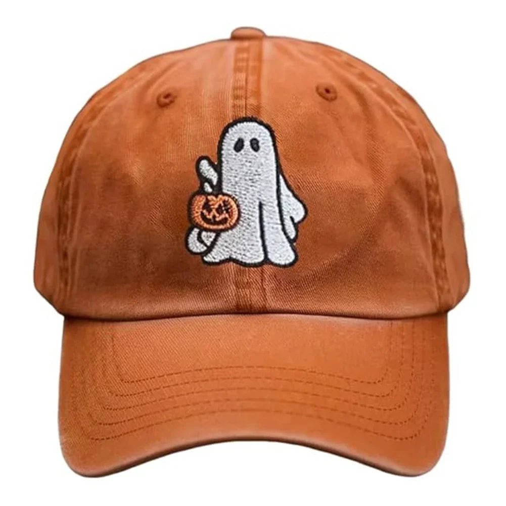 Halloween Unisex Baseball Hat for Women Men Pumpkin Embroidery Baseball Cap for Outdoor Activities Like Hiking Fishing