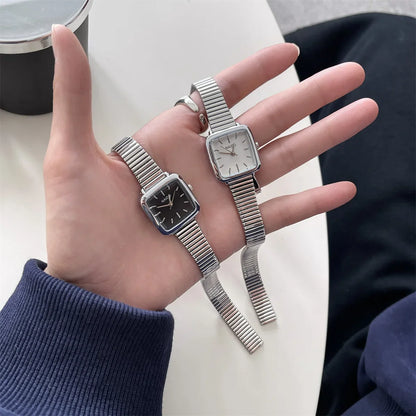Brand Simple Quartz Watch for Women Retro Luxury Gift Ladies Watches Small Dial Adjustable Stainless Steel Strap Wristwatches