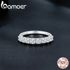 Ring 925 Sterling Silver Eternity Ring Women Engagement Wedding Luxury Band