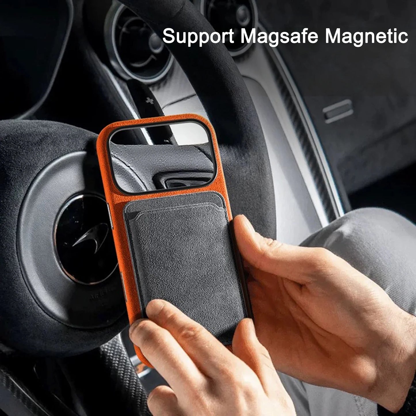 Italian Case for IPhone 17 Pro Max 17Pro with MagSafe Wallet Camera Button Magnetic Cover Orange Blue Protective Case