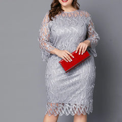 Plus Size Formal Occas Long Dress for Women Clothing Autumn Skirt for Female