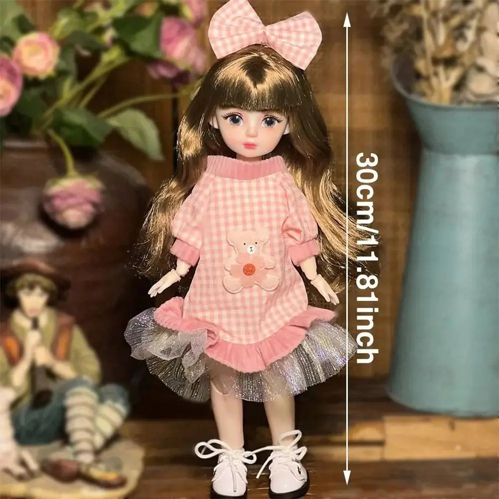 Ball jointed Doll Toys Bjd Dolls For Girls Dolls 1/6 Starry Gray Eyes 30cm Lolita Fashion Dress DIY Toy Children Birthday Gifts