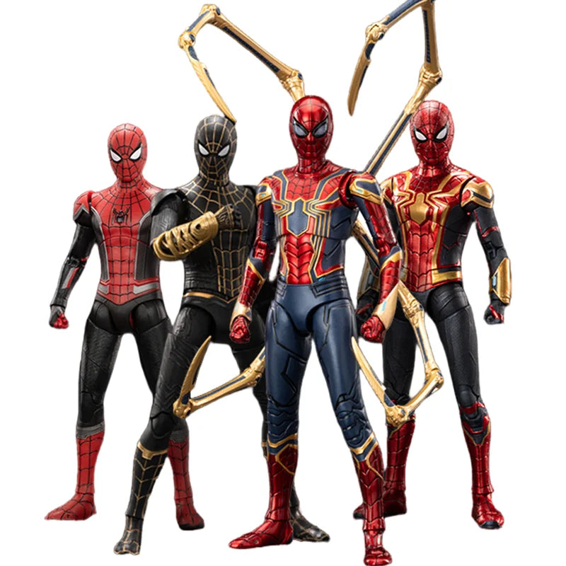Original ZD PS4 Spider Man Anime Peter Parker Gold Black Action Figure Statue Model Desktop Ornament Garage Kit Birthday Gifts