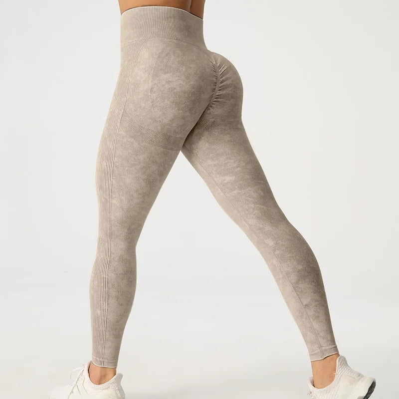 High Waisted Frosted Yoga Pants External Wear Hip Lifting Training Fitness Pants Tight
