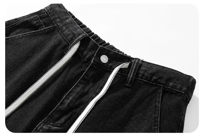 Men's Denim Shorts Summer Loose Vintage Hip-hop Cargo Moto Short