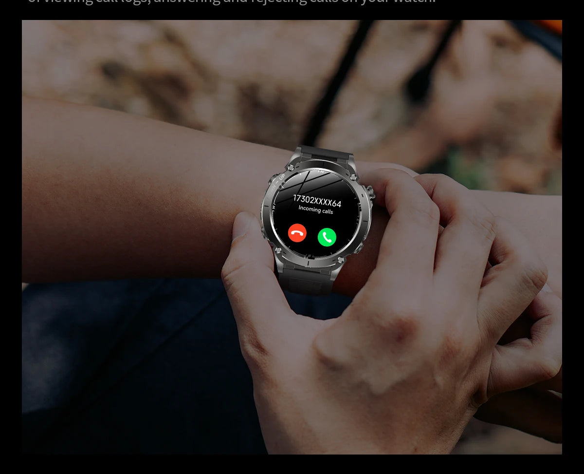 2025 Upgraded New Outdoors Sports Military GPS Smart Watch 10ATM Waterproof 730mAh High Battery Compass NFC HD BT Call Men Watch