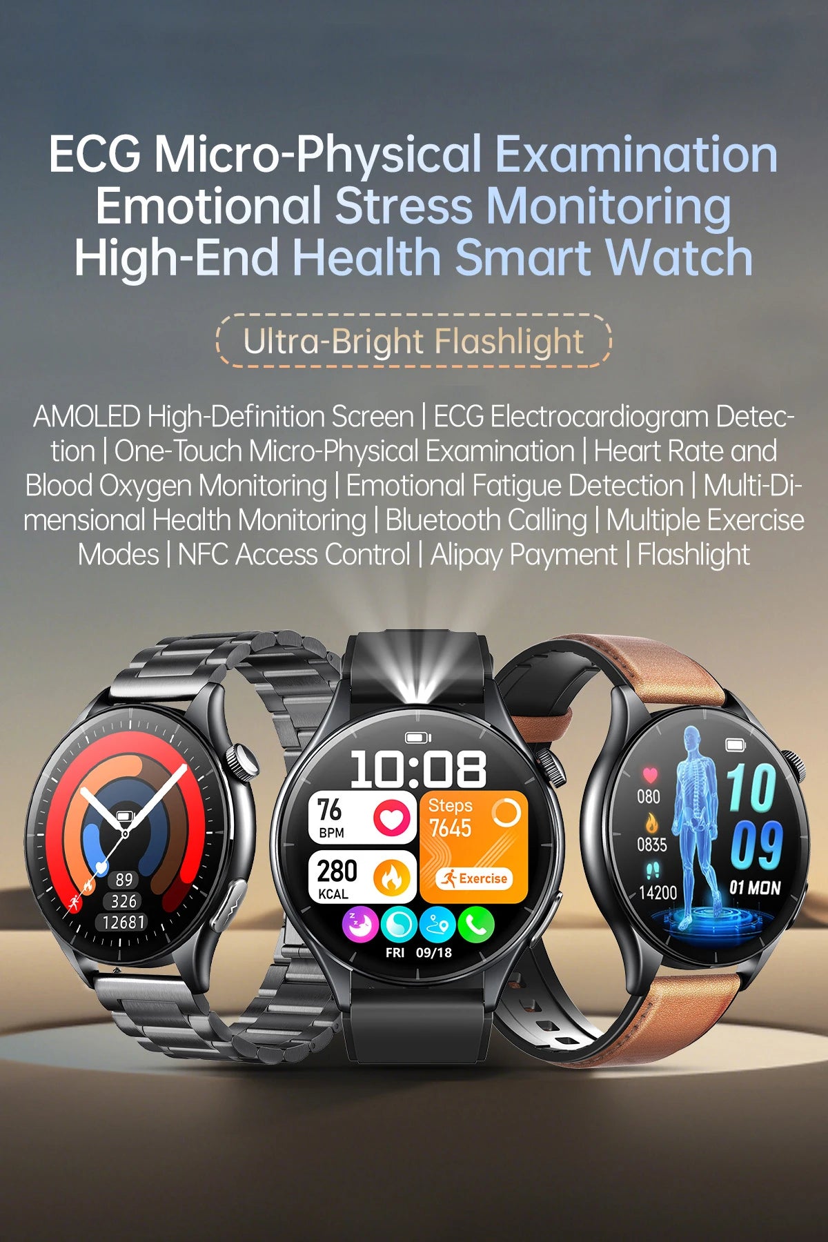 2025 New ECG+PPG Health Diagnosis Smartwatches Men Women Clock Uric Acid Lipid BP Heart rate Tracker NFC Sports Smart Watch IOS