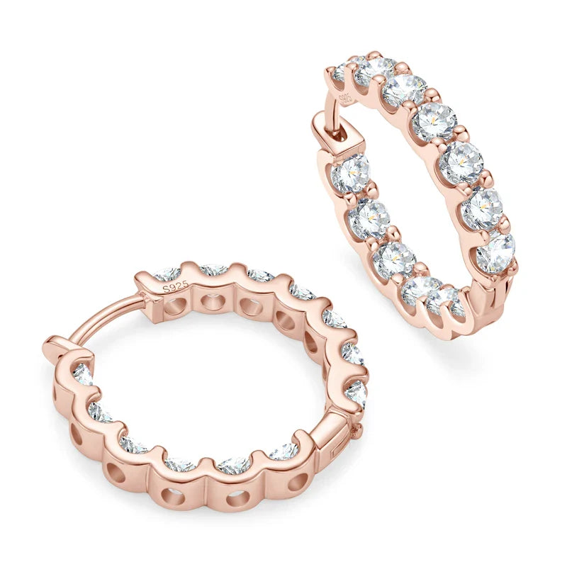 IOGOU Hoops 100% 925 Sterling Silver Real 3mm Moissanite Stud Earrings For Women Sparkling Jewelry Gifts with Certificate Gifts