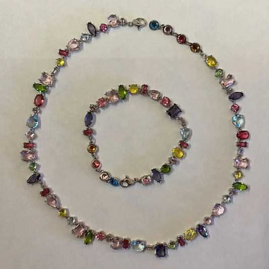 Original Colored Candy Crystal 2026 High Jewelry Set Luxury Brand Necklace Earrings Bracelet Ring for Women Wedding Gifts