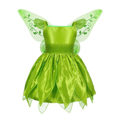 Tinkerbell Fairy Dress Girl Disney Princess Tiana Birthday Costume Halloween Party