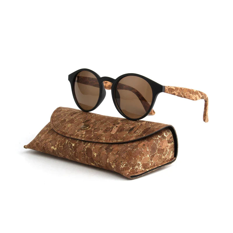 Kenbo High Quality Round Wood Bamboo Grain Polarized Sunglasses With Case Fashion Women Man Shades Wooden Sunglasses