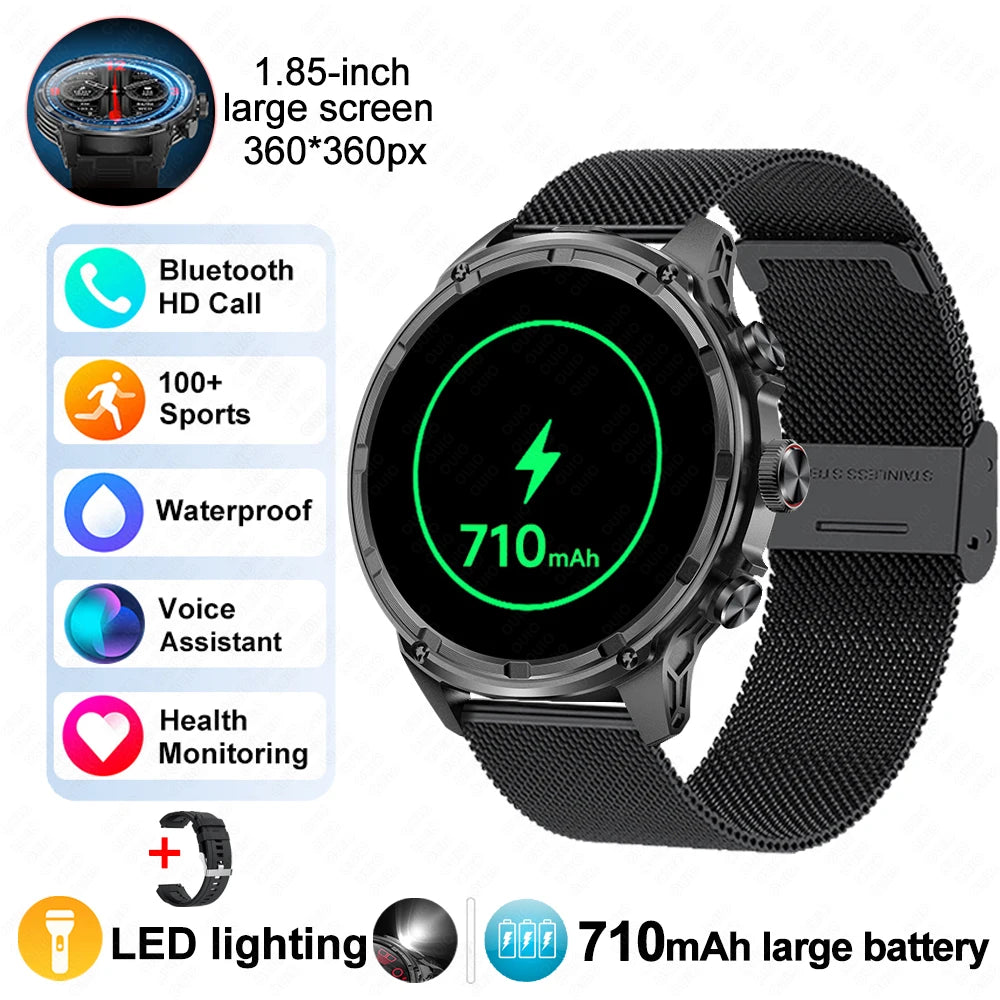 New T-Rex3 710mAh Large Battery Durable Adult Smart Watch 1.85-inch GPS trackr Compass 3ATM Waterproof BT Call Sports Smartwat