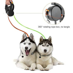 Leash for Pet Dogs Self-rolling Retractable Leash For 2 Dogs Retractable 360° Rotation