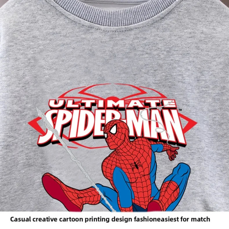 DISNEYautumn New Children's Hoodies and Trousers 2pcs Sets Anime Spiderman Baby Boys Long Sleeve Pullover Suits Kids Tracksuit