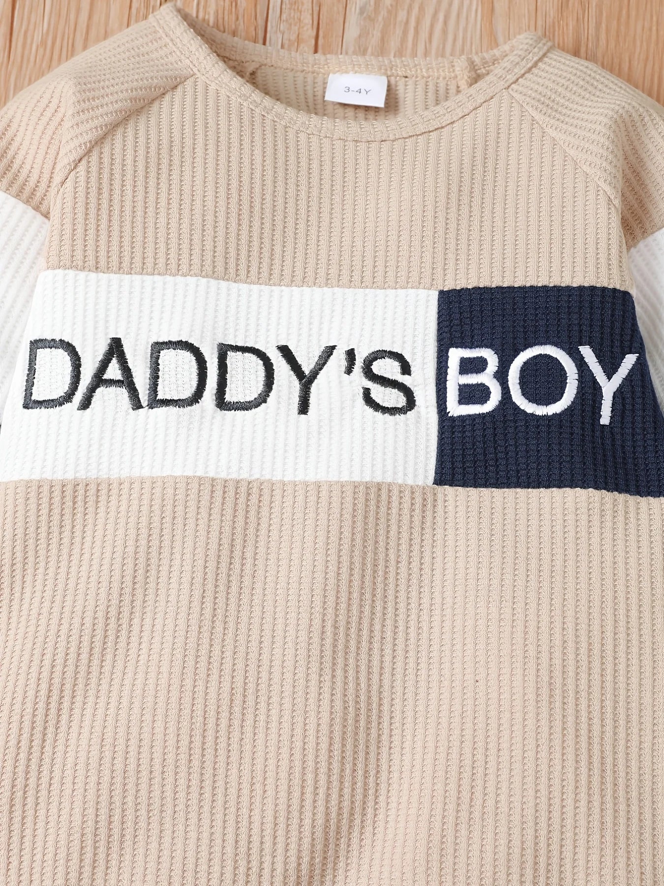 Winter Newborn Infant Baby Boy Long Sleeve Knitted    Soft  Waffle  Letter Casual Fashion Baby Clothing