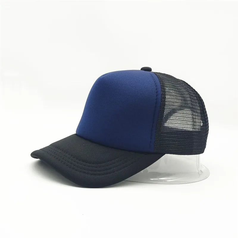 Unisex 5 Panel Trucker Hat For Adult Summer Net Baseball Cap Men