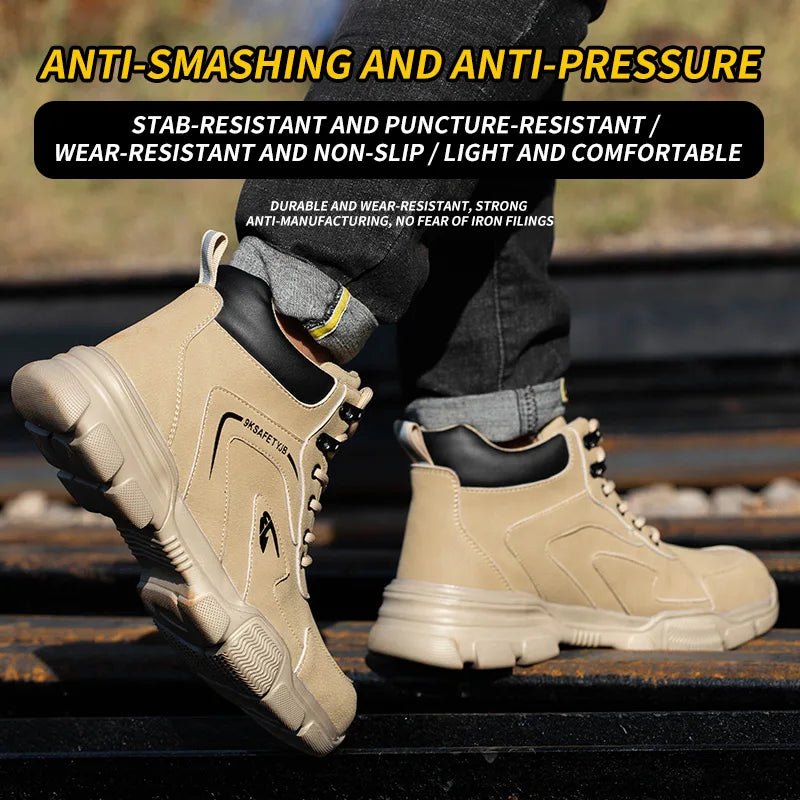 Indestructible Men Work Safety Boots Outdoor High Top Anti-smash Anti-stab Work Shoes Industrial Summer Boots Man Safety Shoes