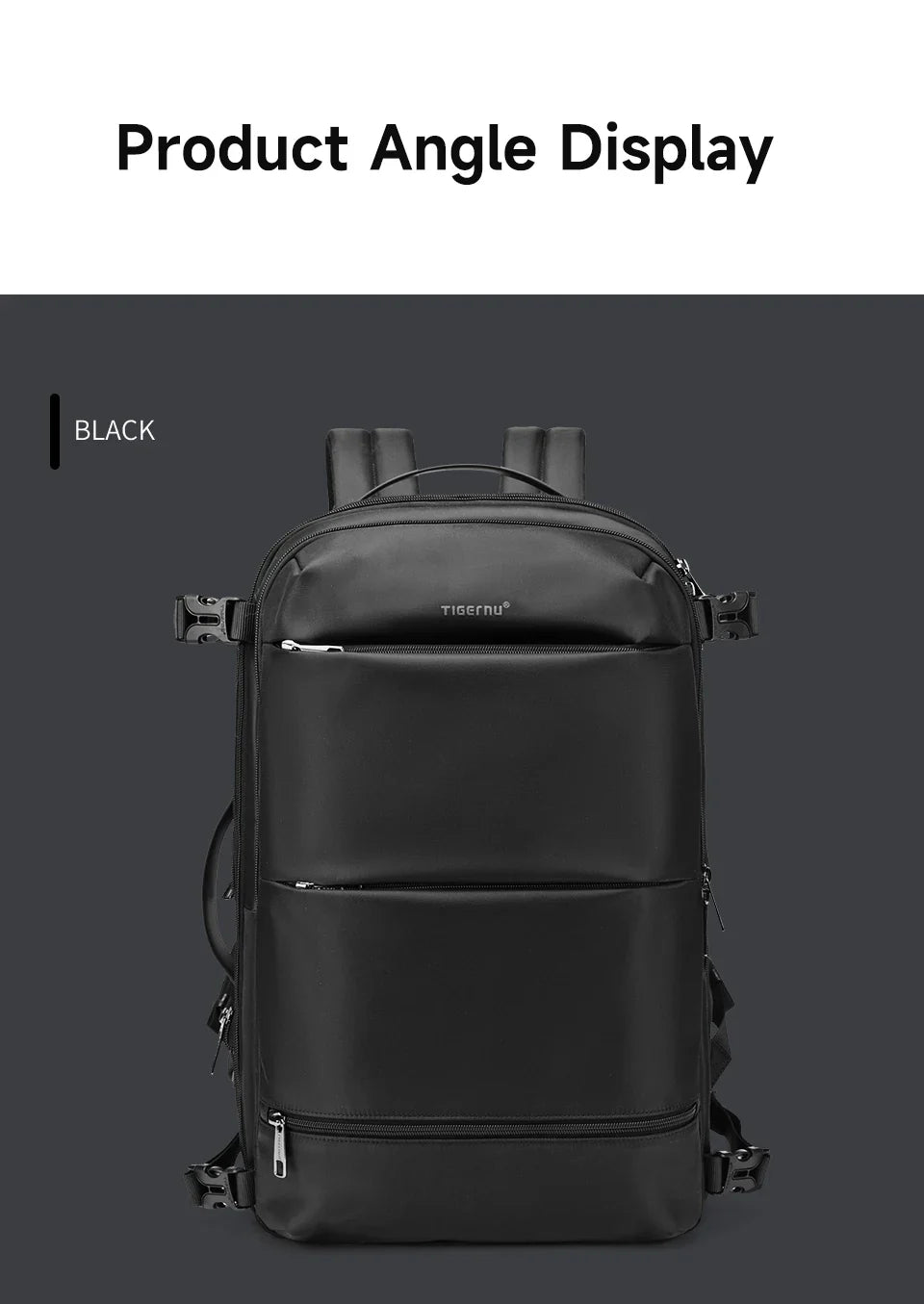 Tigernu Vacuum Compression Backpacks Men Travel Backpack Expandable USB Bag Large Capacity 17 Laptop Bags For Schoo Cabin Bags