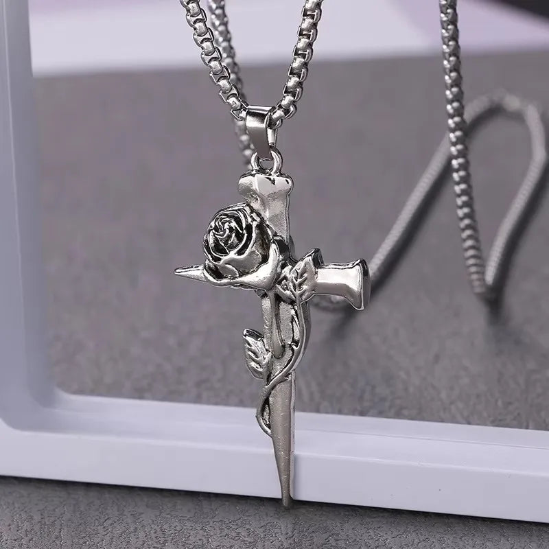 European And American Fashion Personality Retro Gothic Cross Necklace For Men And Women Street Hip-Hop Trendsetters Versatile Pe