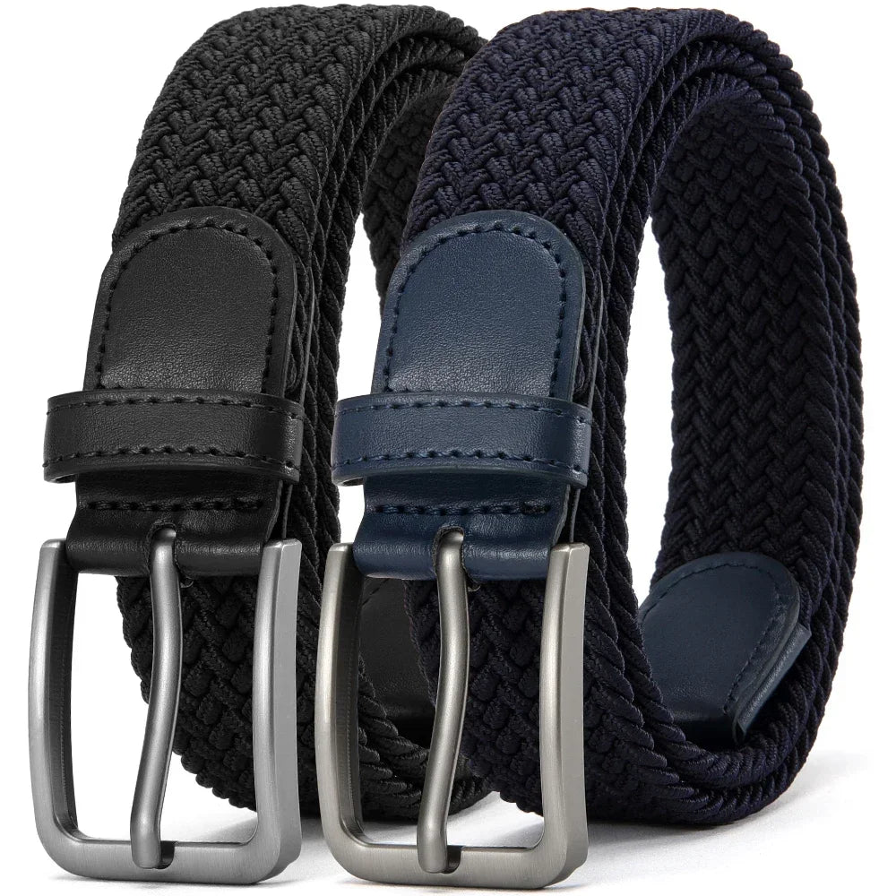 Men's Elastic Belts Unisex Casual Woven Belt for Men Outdoor Rock Climbing Training Work Belt with Jeans Belt of Women 115cm