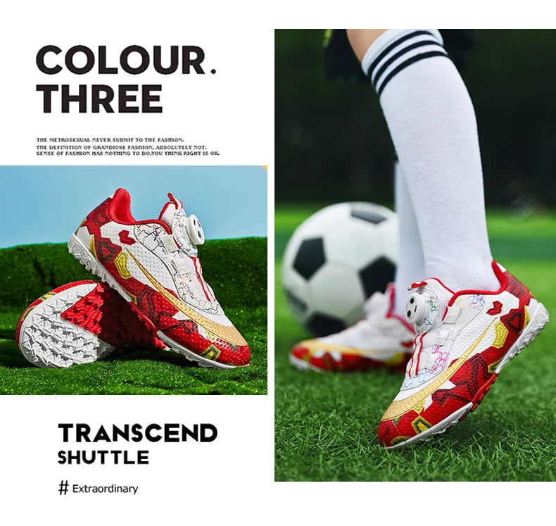 Football Boots Society Futsal TF Pink Soccer Tennis Shoes Sports