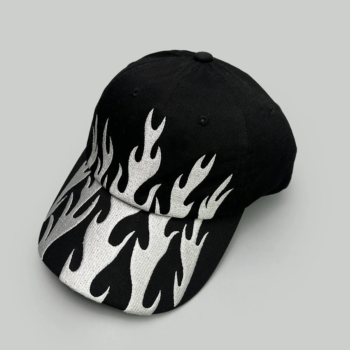 Niche Hip Hop Letter Flame Flag Baseball Hats New Unisex Sunshade Personal Versatile Color Block Fashion Retro ins Peaked Caps