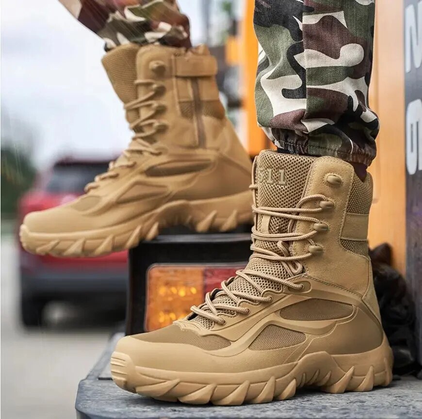 Men Military Boots s Working Safty Shoes Army Combat High-Top Militares Tacticos