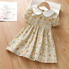 Little maven Baby Girls Floral Dress Summer Pretty Short Sleeves Frocks