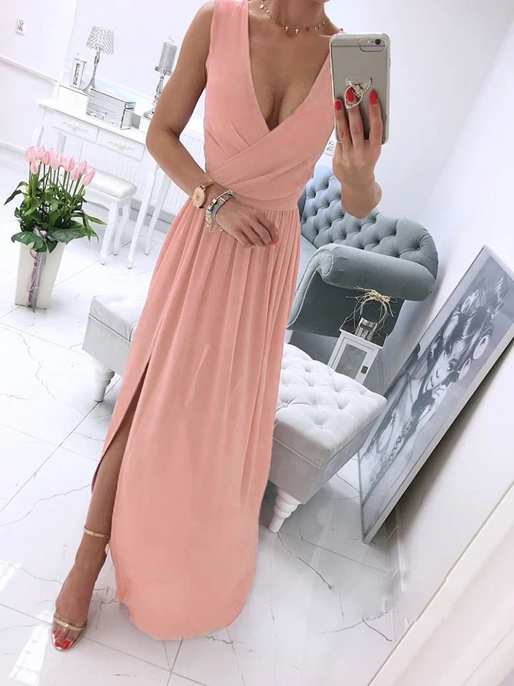 Evening wear Dresses: Women Evening Dress Formal Long Knitted Home Prom