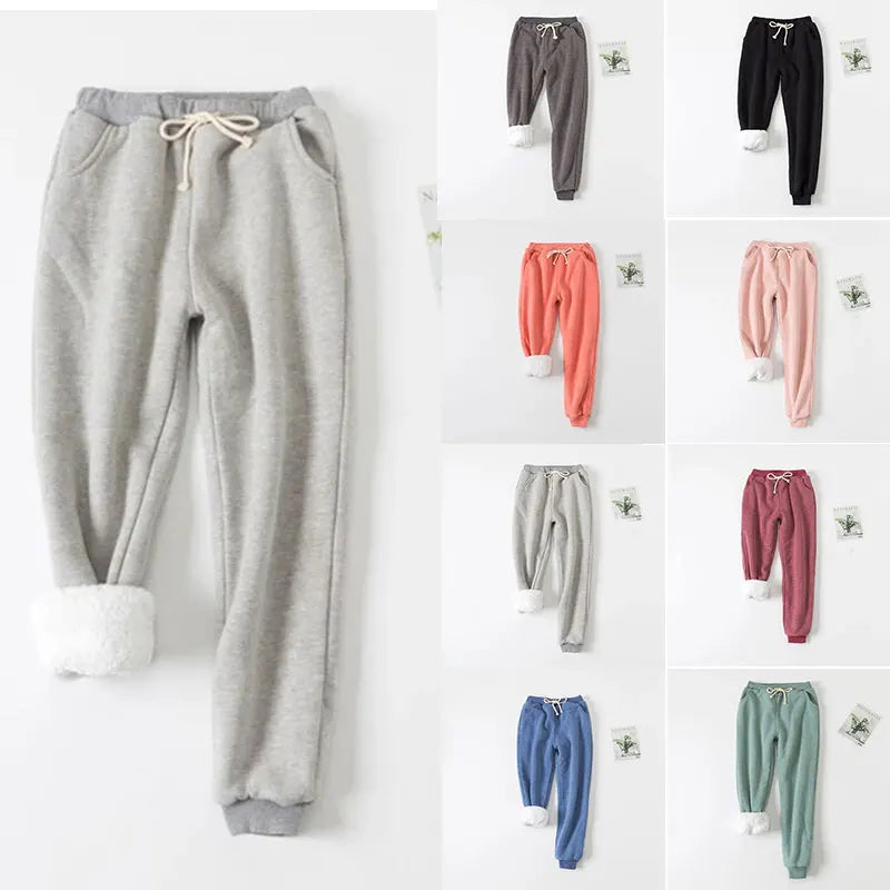 Women Fleece Sweatpants High Waisted Joggers With Pockets Joggers