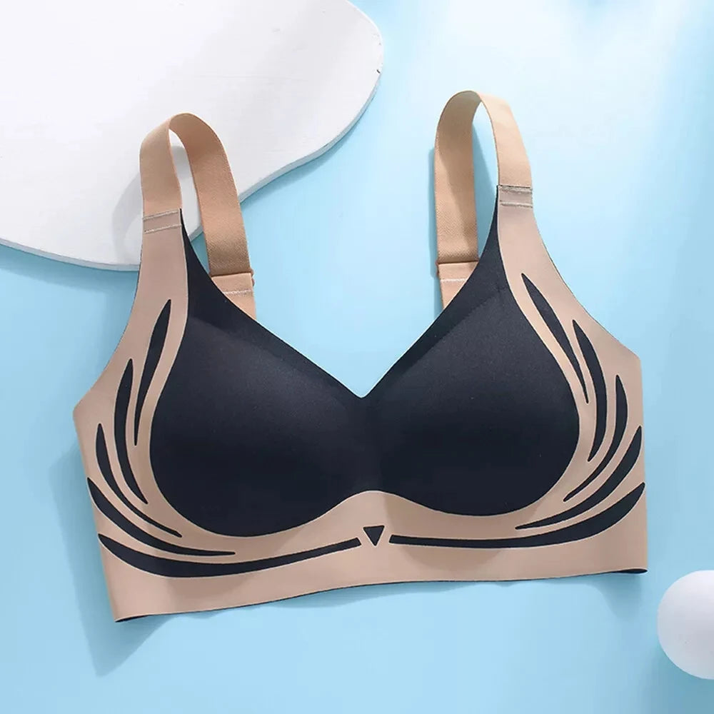 Ladies Underwear V-neck No Steel Ring Small Chest Gathered Adjustable